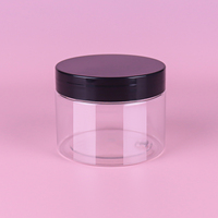 Pot en plastique PET transparent ambré de qualité alimentaire de luxe en gros, 100g 120g 150g 200g 250g 300g 400g 500g, avec bouchon à vis en aluminium et plastique