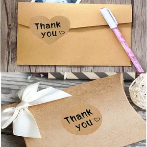 Kraftpapier Dankeschön-Aufkleber Feiertagsbacken Geschenk "Danke schön" Siegel-Aufkleber Selbstklebendes Etikett - Product Image 3