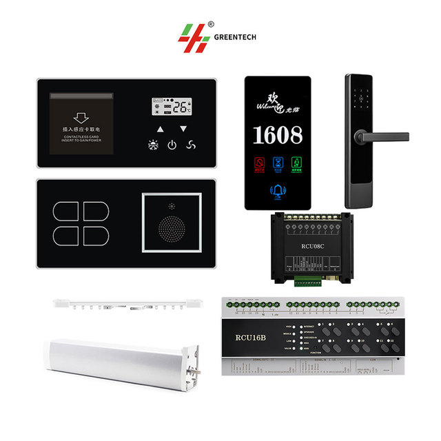 Greentech Aluminum Offline Guest Room Control System Touch Panel Smart Hotel Room Solution Switches Socket Waterproof Durable