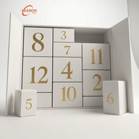Boîte en carton rigide magnétique personnalisée pour calendrier de l'avent de Noël de 12 jours, emballage pour bonbons, cosmétiques, bijoux, cadeaux portables