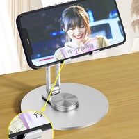 Support de téléphone de bureau rotatif à 360° en métal, réglable en hauteur, en aluminium, pour iPhone, iPad, tablette - Prix usine