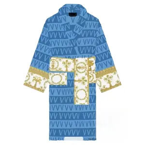 Bata de Baño Larga, Bata de Baño para Hombre y Mujer, Unisex, Ropa de Dormir, Estampado de Letras, Mezcla de Telas Versaelies Versale2 de Algodón, Venta al por Mayor - Product Image 4