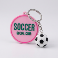 Individueller 3D-Fußball PVC-Schlüsselanhänger Weicher Gummi-Fußball Schlüsselring Werbe-Souvenir Sportfan-Zubehör Silikon-Schlüsselkette