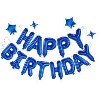 Bannière de ballons en aluminium multicolores de 16 pouces, alphabet Joyeux Anniversaire, étoile, auto-scellante, remplie d'hélium, décoration de fête d'anniversaire