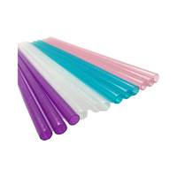 Pailles personnalisées imprimées de 10 mm, pailles réutilisables en plastique à paillettes, accessoires pour bouteilles d'eau, pailles droites transparentes colorées pour boissons