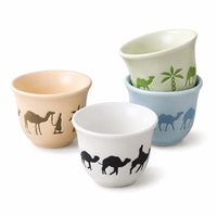 Tasse à café arabe personnalisée, finition mate, couleur camel, pour dégustation d'arômes, style moyen-oriental, pour préparation manuelle, petite tasse à thé, vente en gros