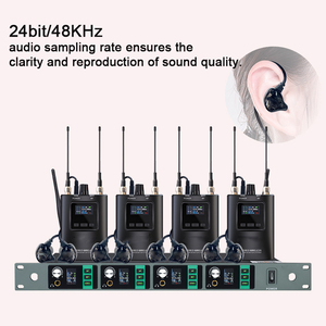 XTUGA S4 프로페셔널 스테이지 라이브 레코딩 인이어 모니터 시스템 <span class=keywords><strong>4</strong></span> 채널 UHF 스테레오 무선 리본 마이크 - Product Image 4