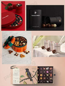 Custom Biodegradable Cardboard Gift <strong>Packaging</strong> for Cookies Candy <strong>Chocolate</strong> Bar Nuts <strong>Chocolate</strong> Truffle Boxes Embossing Handling - Product Image 6