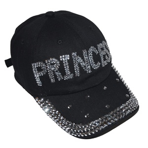 Gorra de Béisbol Deportiva Negra PRINCESS de Diseño Estadounidense, Ajustable, con Pedrería Brillante, Estilo Vaquero, para Hombre y Mujer - Product Image 4