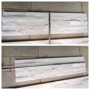 Pannelli <span class=keywords><strong>in</strong></span> Quarzite Naturale Bianco Neve, Pietra Impilata, Rivestimento <span class=keywords><strong>in</strong></span> Pietra per Esterni, Muro Esterno per Villa, Giardino, Caminetto - Product Image 5