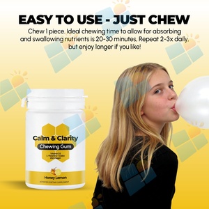 OEM/ODM Marque Privée – <span class=keywords><strong>Chewing</strong></span>-<span class=keywords><strong>gum</strong></span> Calm & Clarity pour la Gestion du Stress – Formule L-Théanine, GABA et Vitamine D3 – Miel Citron – <span class=keywords><strong>60</strong></span> pièces - Product Image 5