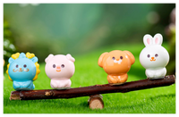 Petit Cadeau Kawaii Dessin Animé Nouvel An Chinois 3D Serpent Lapin Vache Singe Tigre Poupée Zodiaque Figurines Résine Enfants Art Artisanat Ornements