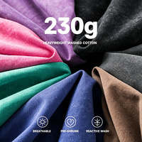 T-shirt unisexe surdimensionné en coton vintage délavé à l'acide, 230g, avec logo personnalisé, épaules tombantes, vente en gros