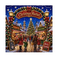 Nouveauté tendance : Ornements de Noël de luxe, articles de bricolage, peinture perlée 5D Cheval du Village de Noël