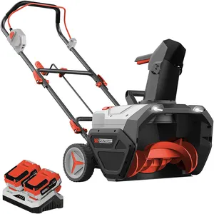 VERTAK 20V Cordless Li-ion Snow Removal Machine Double Batteries Brushless Electrical Snow Thrower