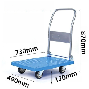 Carro de herramientas portátil de acero silencioso y engrosado, carro de carga plegable plano para el hogar con ruedas - Product Image 5