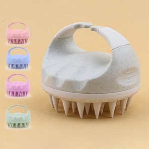 Nuevo cepillo de masaje de baño anticaída engrosado con mango de cuidado fresco, cepillo de champú de paja de trigo para el cuidado del cabello degradable, logotipo personalizado - Product Image 1