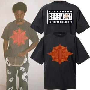 T-shirt à manches courtes en coton noir délavé SAINT pour homme avec imprimé Sept péchés capitaux pour un style streetwear sombre - Product Image 2