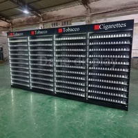 Présentoir à tabac LED pour magasin de tabac Supports à tabac en métal Présentoir à cigarettes multicouche avec poussoir