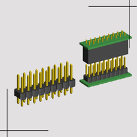Connecteur à broches droites 2 rangées 2,54 mm – 42, 44, 46, 48, 50, 52, 54, 56, 58, 60, 62, 64, 66, 68, 70, 72, 74, 76, 78, 80 broches