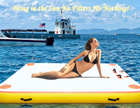Plateforme aquatique gonflable Hot Sale en PVC Drop Stitch pour SUP Yoga avec surface antidérapante