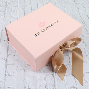 Muestra gratis logotipo personalizado diseño plegable magnético lujo ropa extensión del pelo embalaje caja de regalo con lazo de cinta - Product Image 2