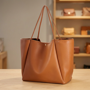 Sacs à main personnalisables en cuir véritable vintage avec fermeture éclair, imperméables, légers, durables et de grande capacité - Product Image 3