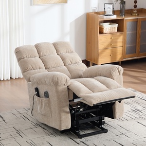 <span class=keywords><strong>Fauteuil</strong></span> inclinable électrique moderne avec massage et chaleur pour personnes âgées, canapé en tissu rembourré avec télécommande et porte-gobelets latéraux - Product Image 1