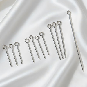 Aguja de Acero Inoxidable con Forma de 9, Diámetro de Alambre de 0.5-0.7mm, Cabeza Redonda, Accesorio para Bisutería DIY - Product Image 2