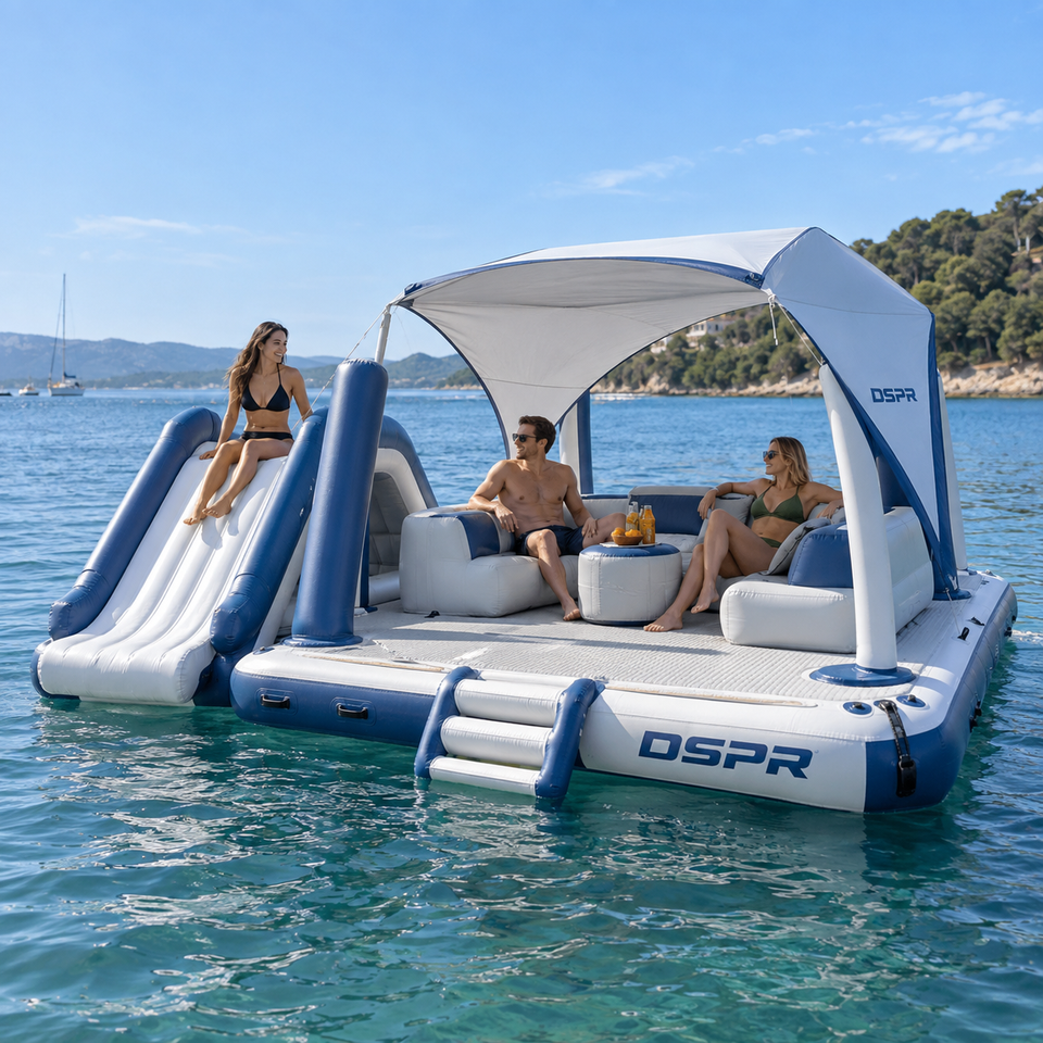 Floating Bar Raft Resort Inflatable Floating Water Bar Leisure Island Platform with ...