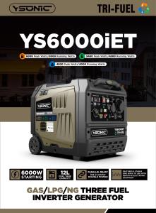High Quality Dinking Power 7kw 50Hz 60Hz <b>Silent</b> Inverter Gasoline LPG <b>Generator</b> YS6500 - Product Image 3