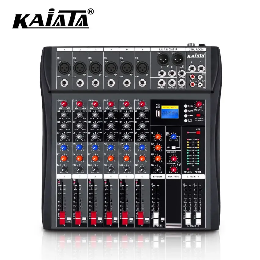 KAIKA CT6-1 menjual mixer suara digital stereo audio musik karaoke DJ Audio Mixer.