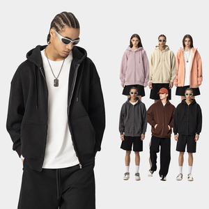 <span class=keywords><strong>Felpa</strong></span> personalizzata con cappuccio in Denim 100% in cotone con cerniera imbottita e cappuccio da uomo per l'autunno - Product Image 1