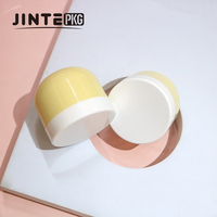 Pots de crème corporelle et de maquillage en plastique jaune personnalisés en forme de bol, 50ml, 80ml, 100ml, 120ml, 200ml, 250ml