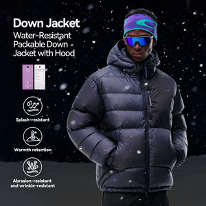 QUICKSHOW Tech SORONA 90% Duck Hooded Down Puffer <strong>Jacket</strong> Outdoor <strong>Waterproof</strong> Winter <strong>Lightweight</strong> <strong>Packable</strong> Down Zipper <strong>Jackets</strong> - Product Image 1