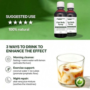 OEM ODM 100% Naturel Personnalisable Vente en Gros Sirop <span class=keywords><strong>Ventre</strong></span> <span class=keywords><strong>Plat</strong></span> 200ml Boissons Détox 100% Naturelles <span class=keywords><strong>Complément</strong></span> Minceur Brûle-Graisse - Product Image 3
