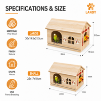 Nichoir en bois de pin naturel avec plateau de nettoyage extractible pour perroquet, perruche, calopsitte, boîte de nidification, cage, jouet