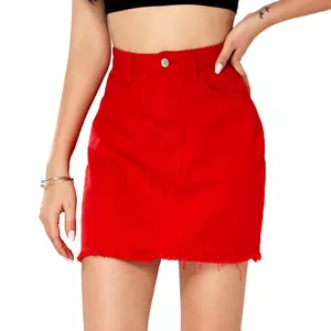 CC- S02 низкая цена Европейская и американская джинсовая юбка летняя сексуальная красная юбка для женщин