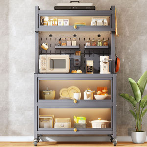 <span class=keywords><strong>Armoire</strong></span> de rangement multifonctionnelle <span class=keywords><strong>jumbo</strong></span> à 5 niveaux de 80 cm de long, supporte 200 kg, étagère de rangement en métal pour la cuisine - Product Image 2