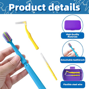 Portable Oral Hygiene Kit Transparent Dental Tray Organizer Plastic Storage <b>Case</b> <b>with</b> <b>Toothbrush</b> Floss Picks and Cleaning Tools - Product Image 3