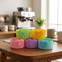 Manchon de tasse en silicone réutilisable avec logo personnalisé, protection écologique pour vaisselle, housse résistante à la chaleur pour café, tasse domestique, accessoire de vente en gros