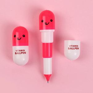 Stylo bille rétractable fantaisie en forme de pilule, mignon, pour enfants - Product Image 1