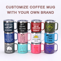 Termo de Acero Inoxidable con Logotipo Personalizado, Taza de Café con Tapa Deslizante para Regalo, Camping, Senderismo al Aire Libre
