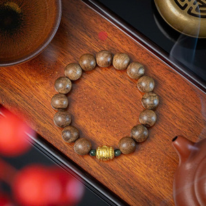 Pulsera de Cuentas de Madera Natural, Hecha a Mano, Cuentas Redondas de Madera, Pulsera Elástica para Hombre y Mujer, Precio al por Mayor desde Vietnam - Product Image 1