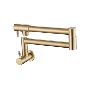 Wall Mounted Kitchen Faucet Single Handle Ceramic Valve 360 Degree Rotate Modern Style YQ60012F - Product Image 3