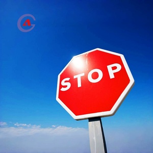 Señal de Stop Reflectante Visible Nocturna Impermeable GUANGAN, Señal de Tráfico Octogonal de Aluminio para Control de Tráfico en Carreteras, Luz Intermitente de Advertencia de Seguridad - Product Image 2