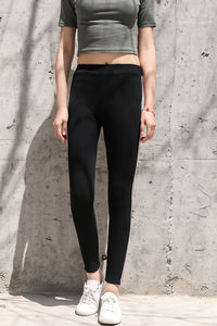 Pantaloni autunno primavera Finesse 65% <span class=keywords><strong>cotone</strong></span> nero elasticizzato Casual Yoga <span class=keywords><strong>Leggins</strong></span> pantaloni donna alta vita elastica traspirante - Product Image 5