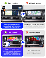 Écran tactile stéréo sans fil CarPlay 10,25'' pour BMW Série 5 F10/F11 NBT/CIC, affichage du tableau de bord, Android Auto, système Linux