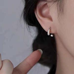 Joyería Fina, Pendientes de Plata de Ley 925 en Forma de U, Pendientes de Aro Minimalistas con Forma de Lágrima para Mujer, Regalos - Product Image 2