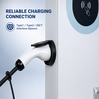 Station de recharge pour véhicules électriques AMPPAL 22KW/44KW AC380V, interfaces Type1/2/GB/T, nouvelle protection IP54, câble de 5 m, écran tactile de 5 pouces, Ethernet/4G